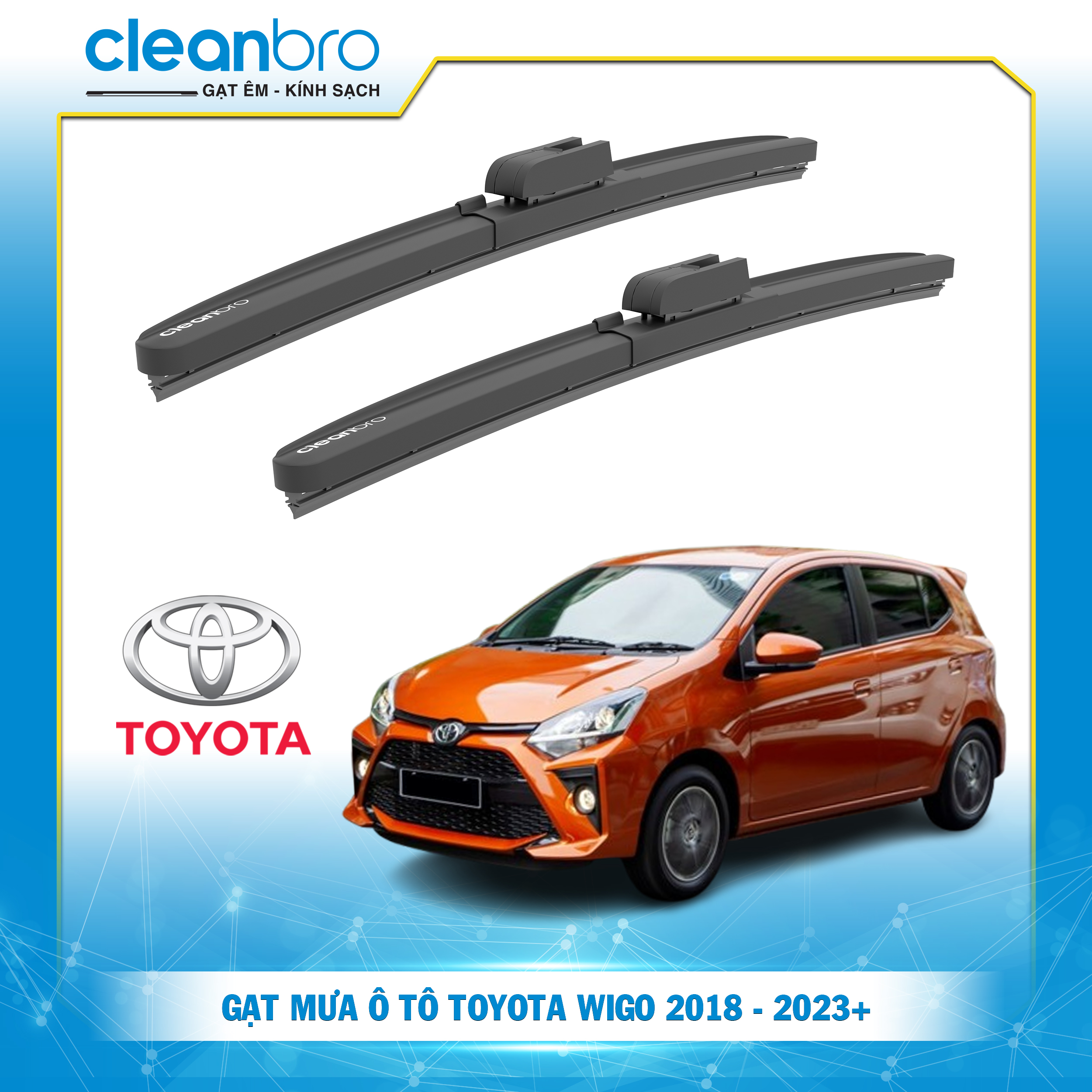 Gạt mưa ô tô hiệu ứng lá sen Toyota Wigo [2018-2023+]